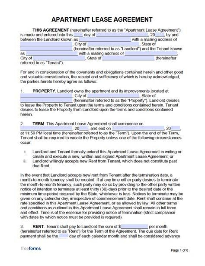 apartment lease