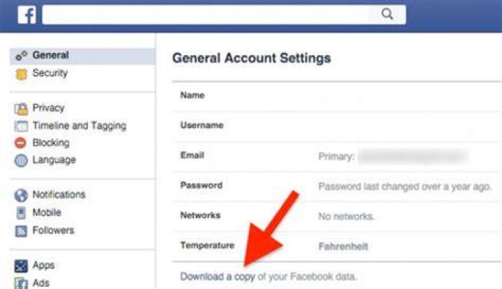 Facebook General Settings