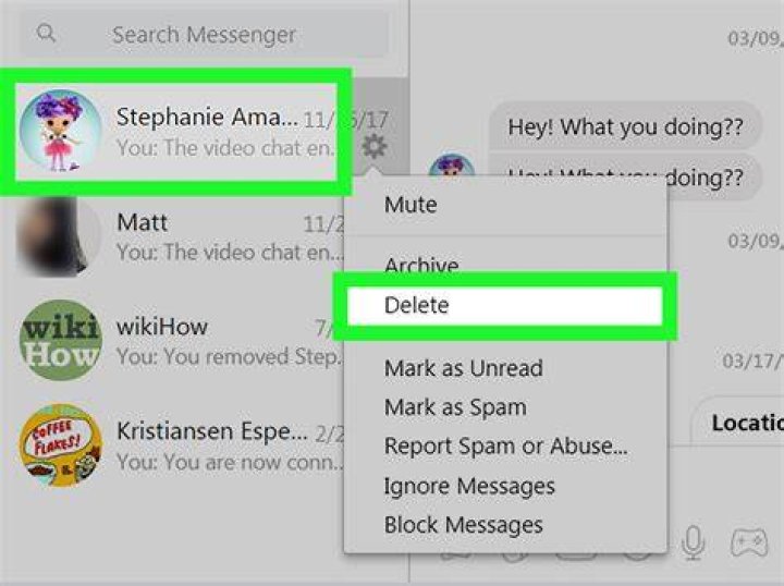 how do i delete messages on messenger