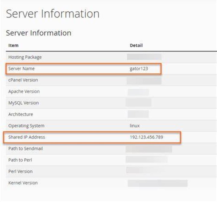 server address