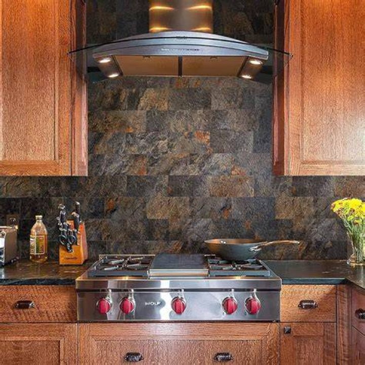 slate backsplash