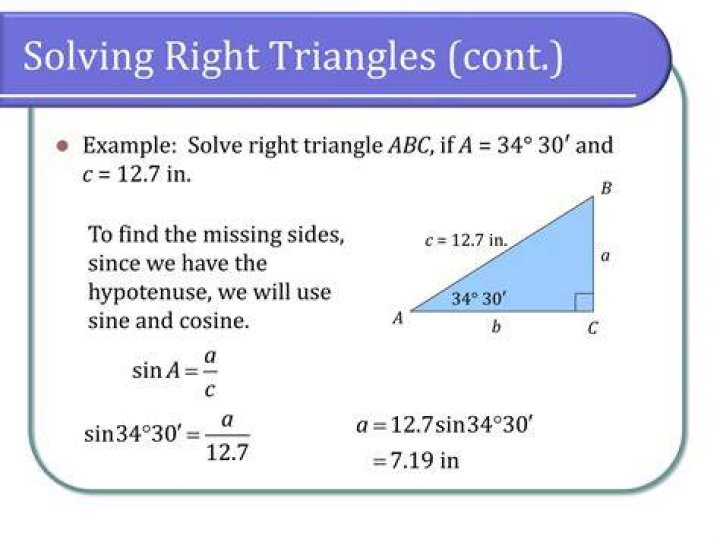 Solving right triangles - How To Discuss